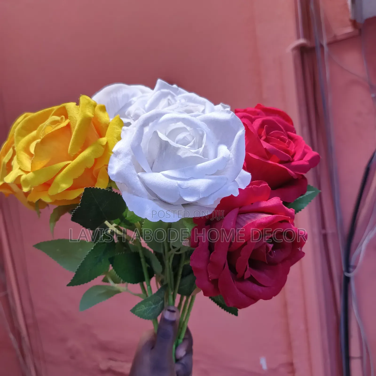 Yellow, White & Red Rose Flowers – Artificial Decorative Flowers