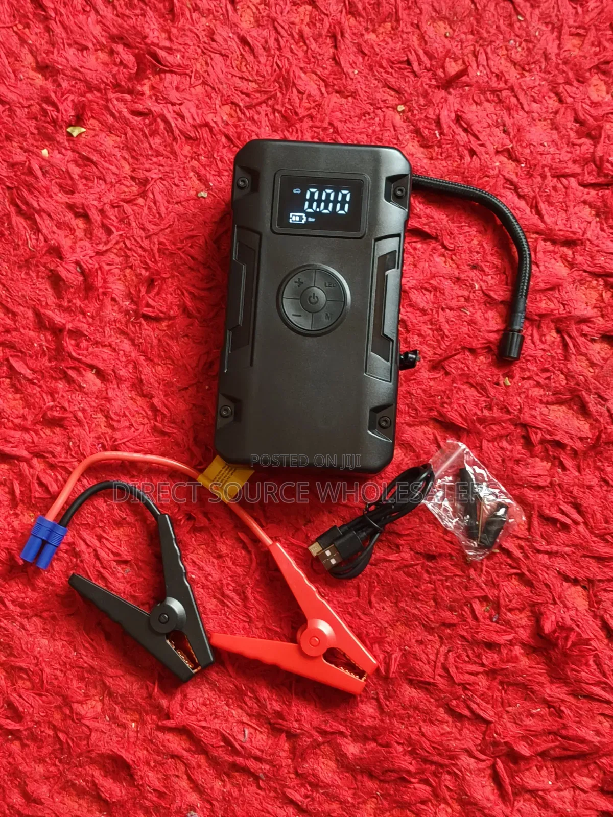 4-in-1 Car Jump Starter With Tyre Inflator, Power Bank & LED Light