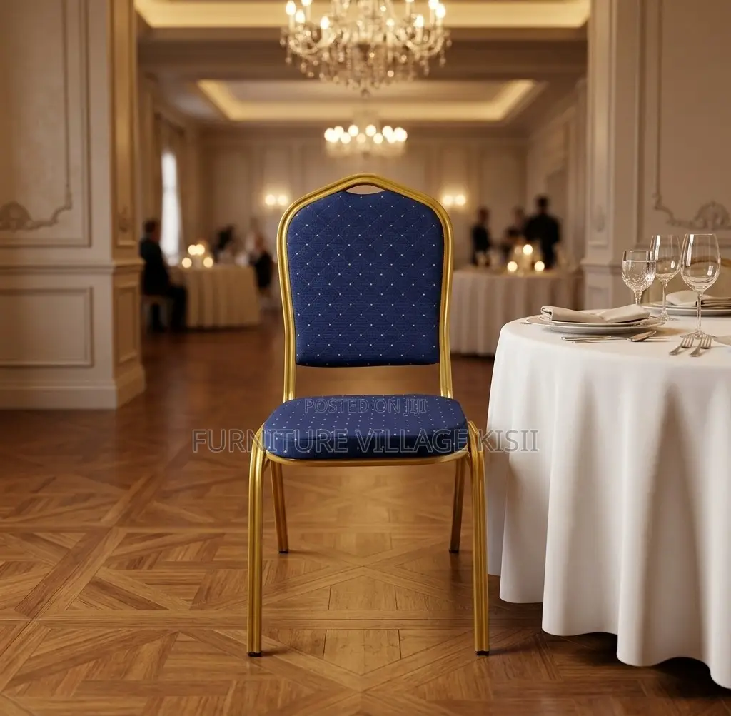 Office Furniture; Blue Banquet Conference Armless Chair