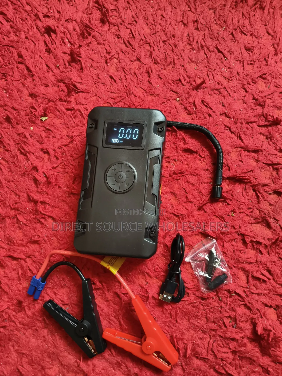 Portable Car Jump Starter With Compressor & LED Torch