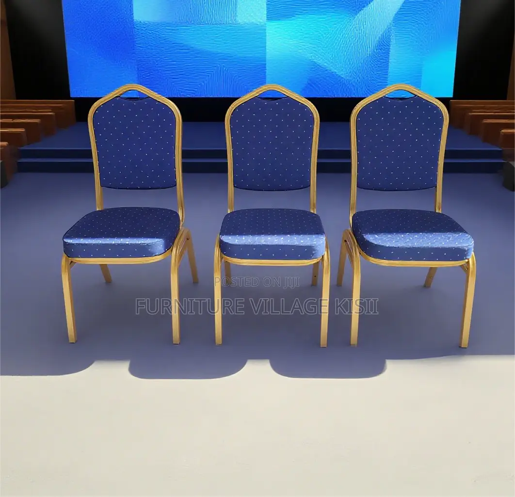 Office Furniture; Blue Banquet Conference Armless Chair