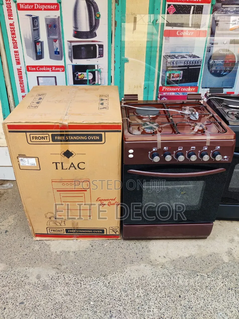 TLAC 60×60cm Standing Cooker 3G+1E – Black Gas Oven