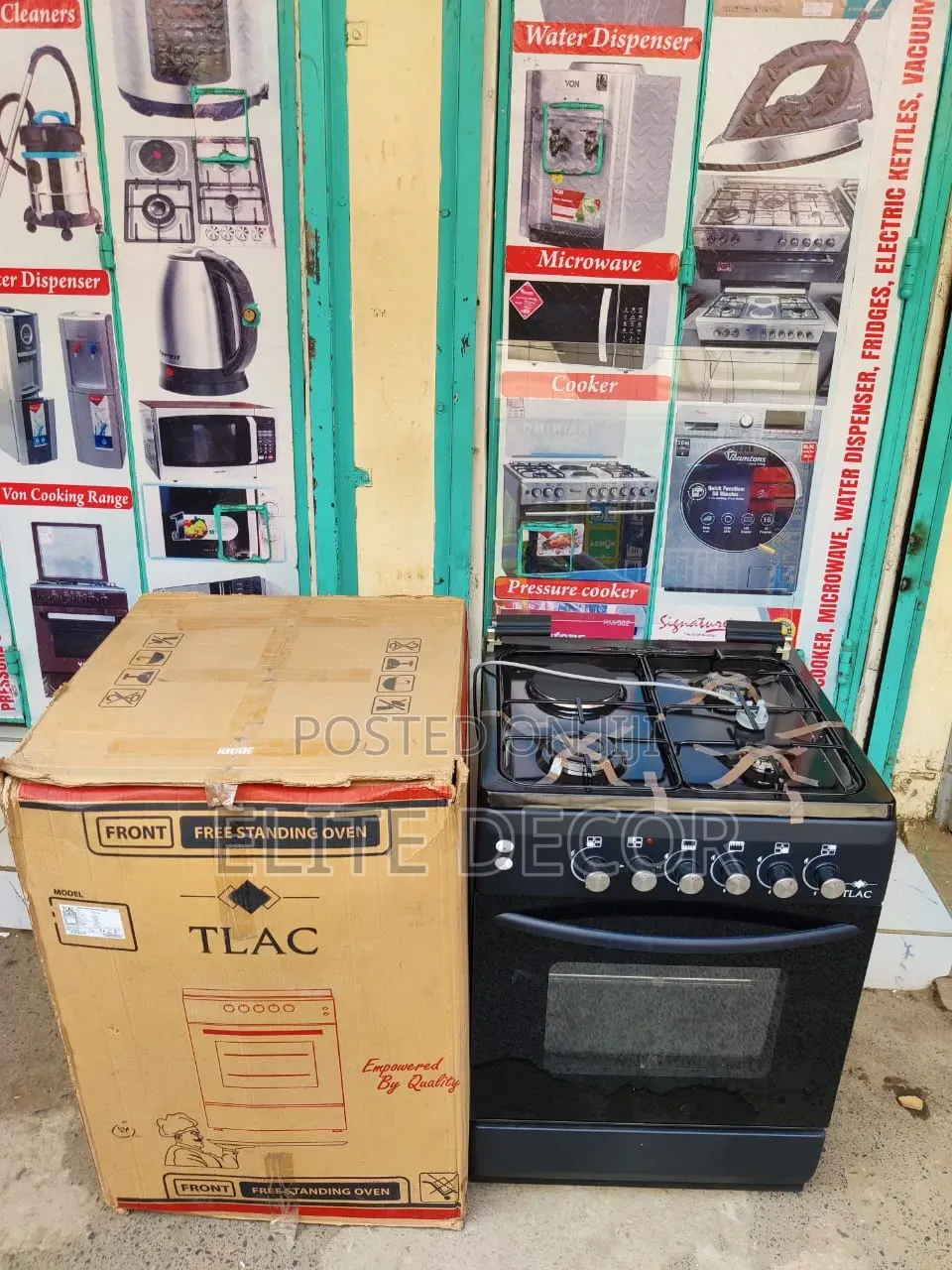 TLAC 60×60cm Standing Cooker 3G+1E – Black Gas Oven