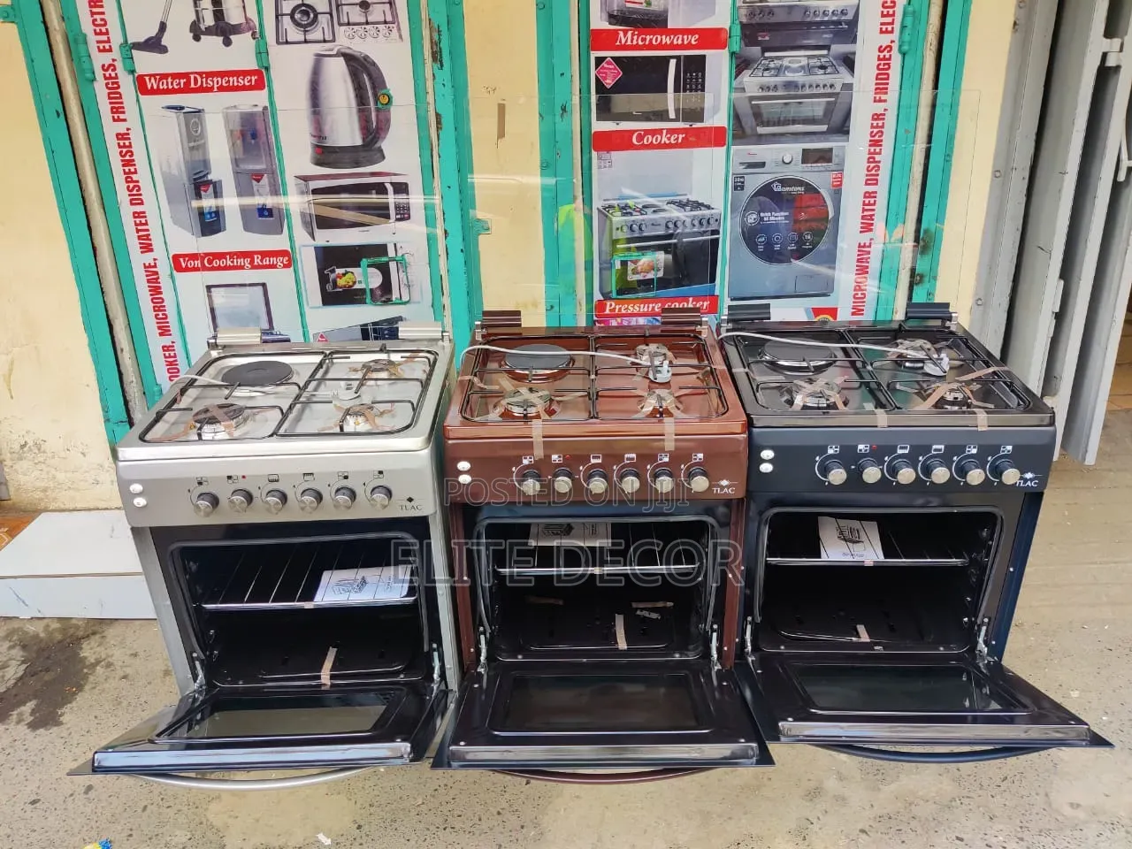 TLAC 60×60cm Standing Cooker 3G+1E – Black Gas Oven