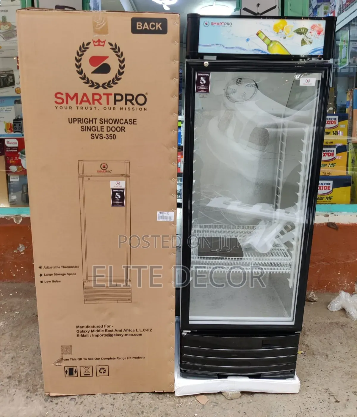 SmartPro SVS-350 279L Upright Showcase Chiller – Single Glass Door