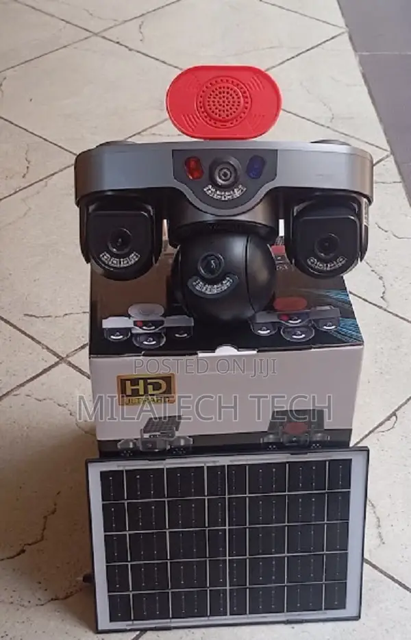 Triple Lens 4G Solar PTZ Security Camera With Siren Alarm