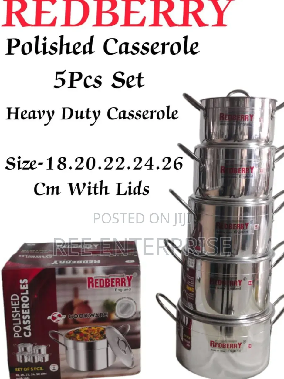 Redberry Premium Range of Aluminium Casserole 
18-26  [ 5 PCS Set ]