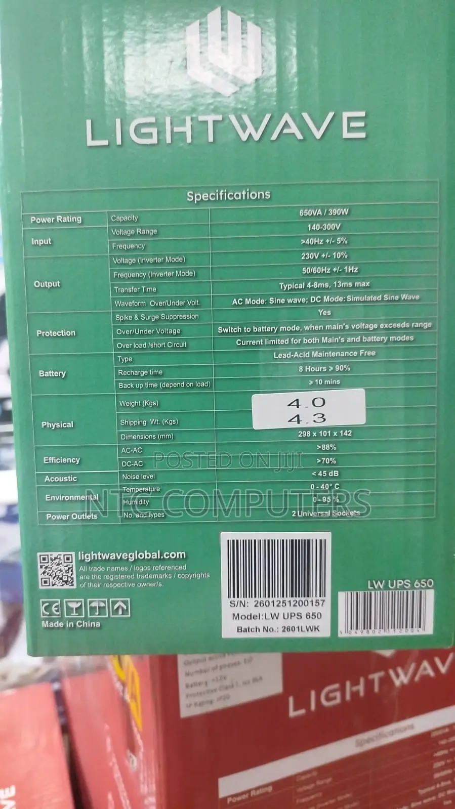 Lightwave 650VA Back-Up UPS