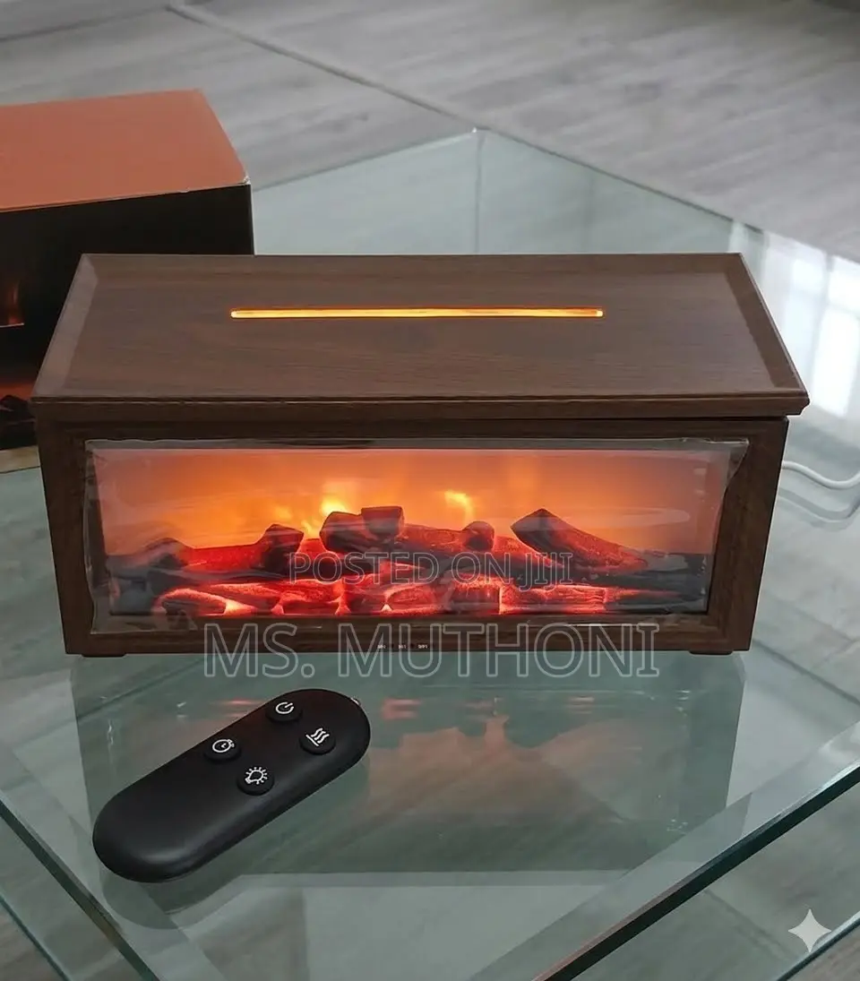 Wood-Grain Fireplace Flame Effect Essential Oil Diffuser / Humidifier