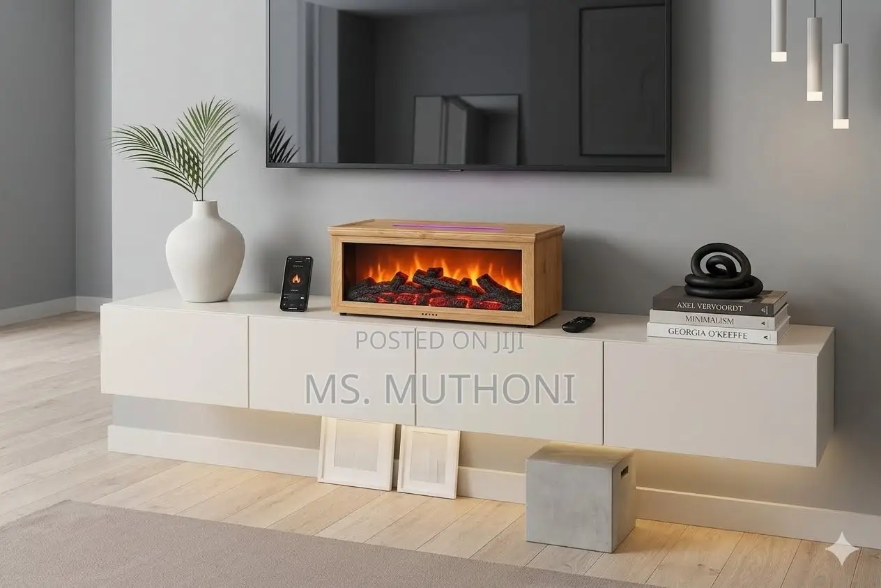 Wood-Grain Fireplace Flame Effect Essential Oil Diffuser / Humidifier