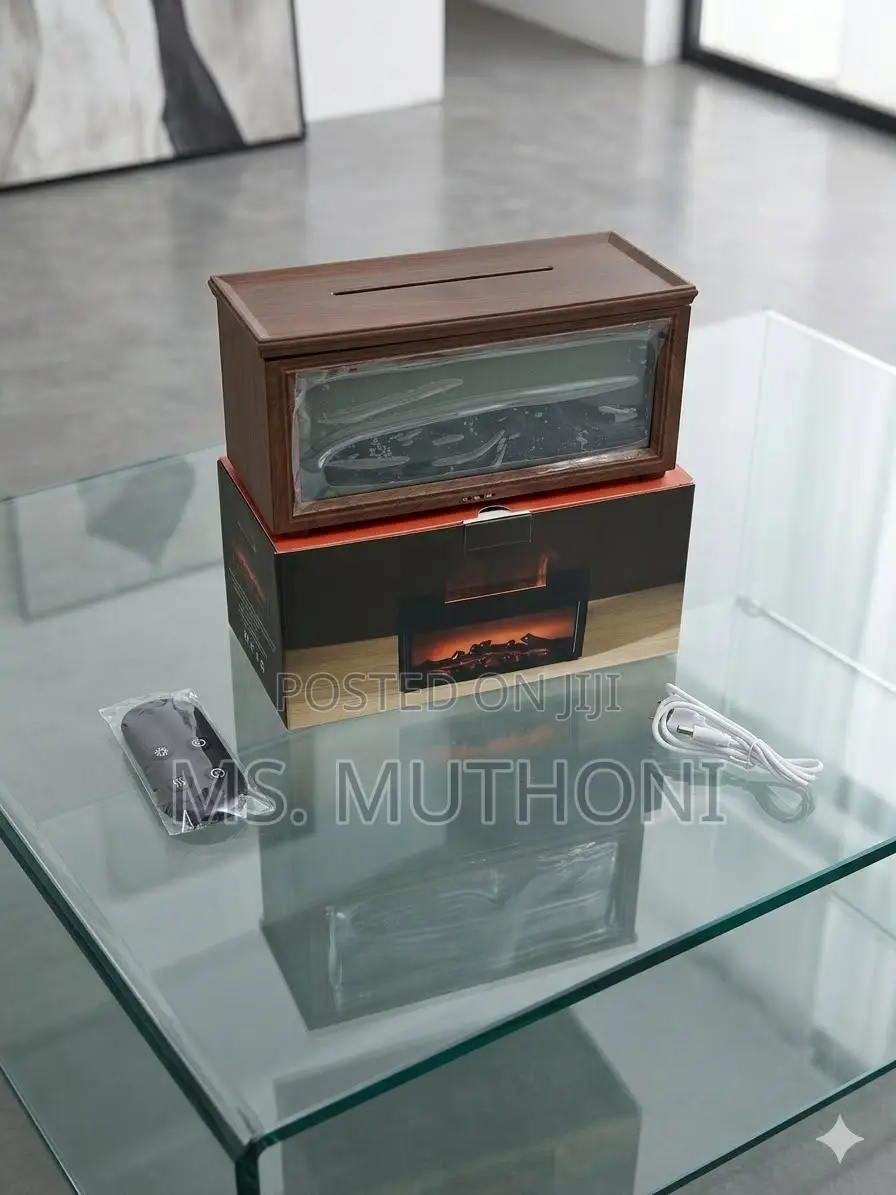 Wood-Grain Fireplace Flame Effect Essential Oil Diffuser / Humidifier