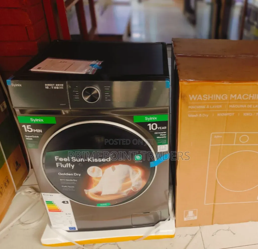 Syinix 10kg/7kg Washer & Dryer – Smart Laundry Solution