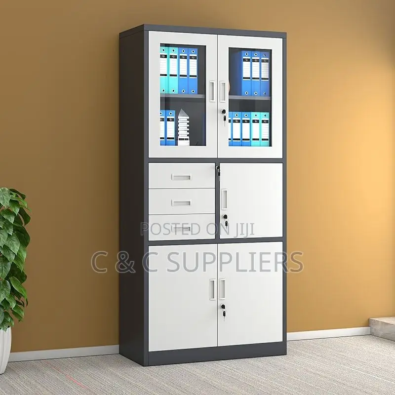 Modern Half Glass Safe Storage Cabinet.
