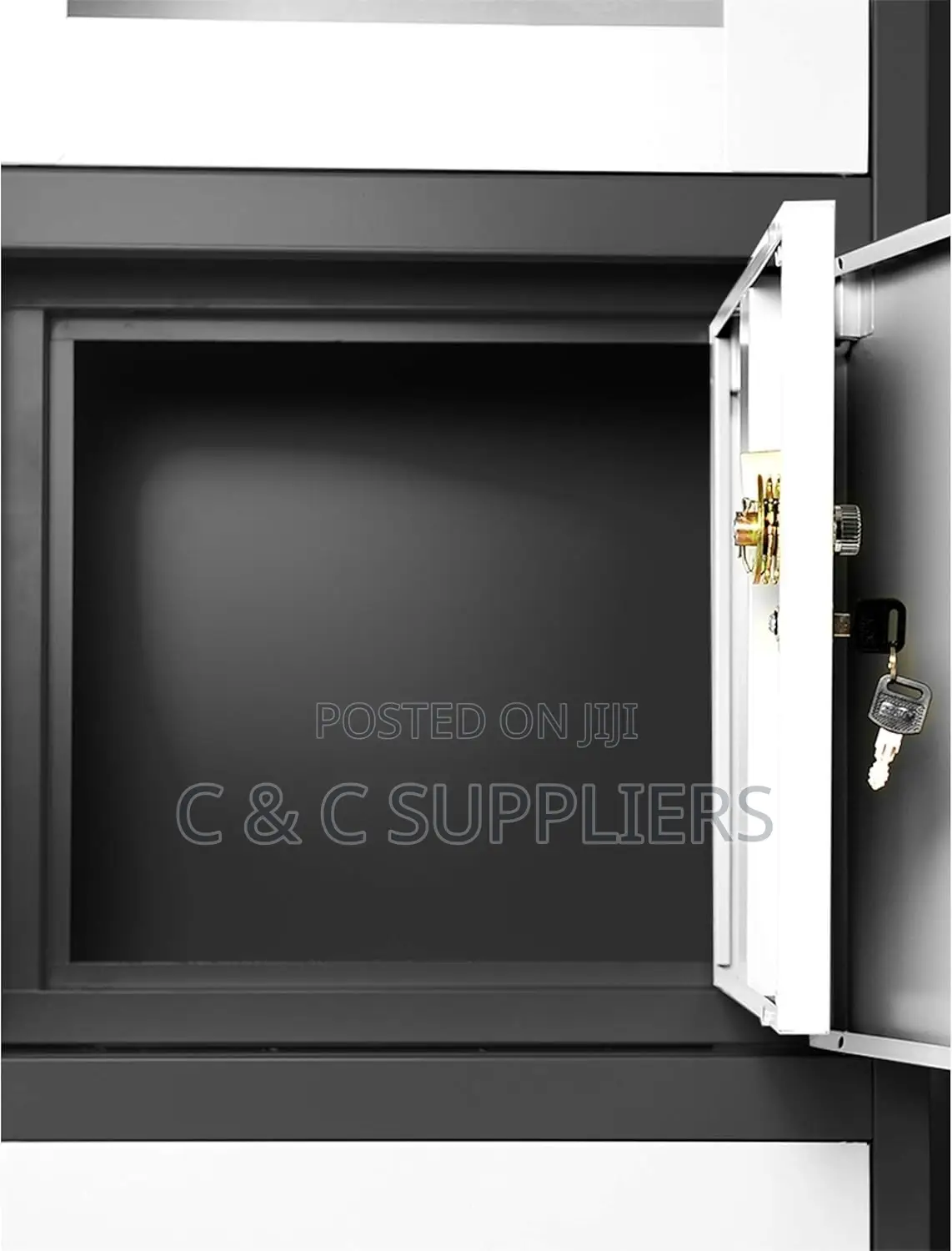 Modern Half Glass Safe Storage Cabinet.