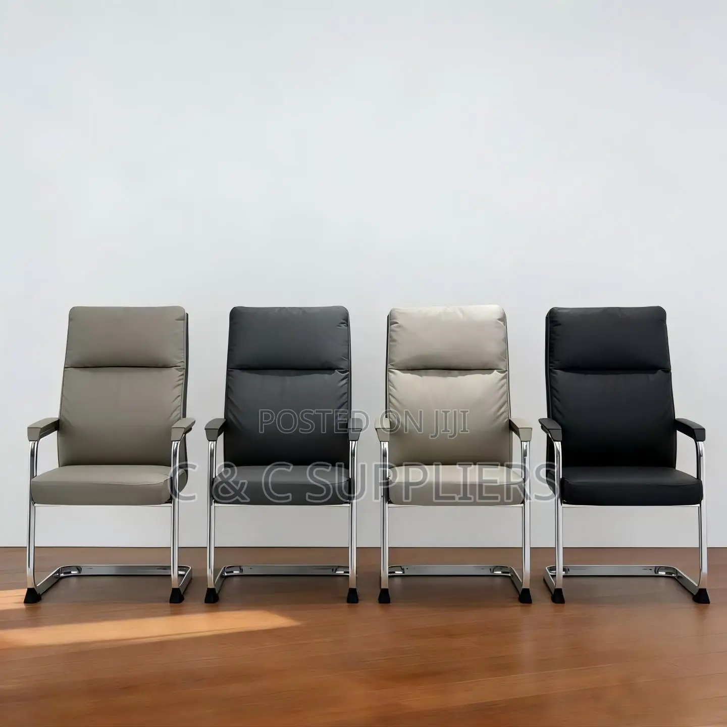 Executive Non Adjustable Guest Leather Chair.