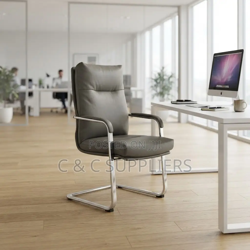 Executive Non Adjustable Guest Leather Chair.