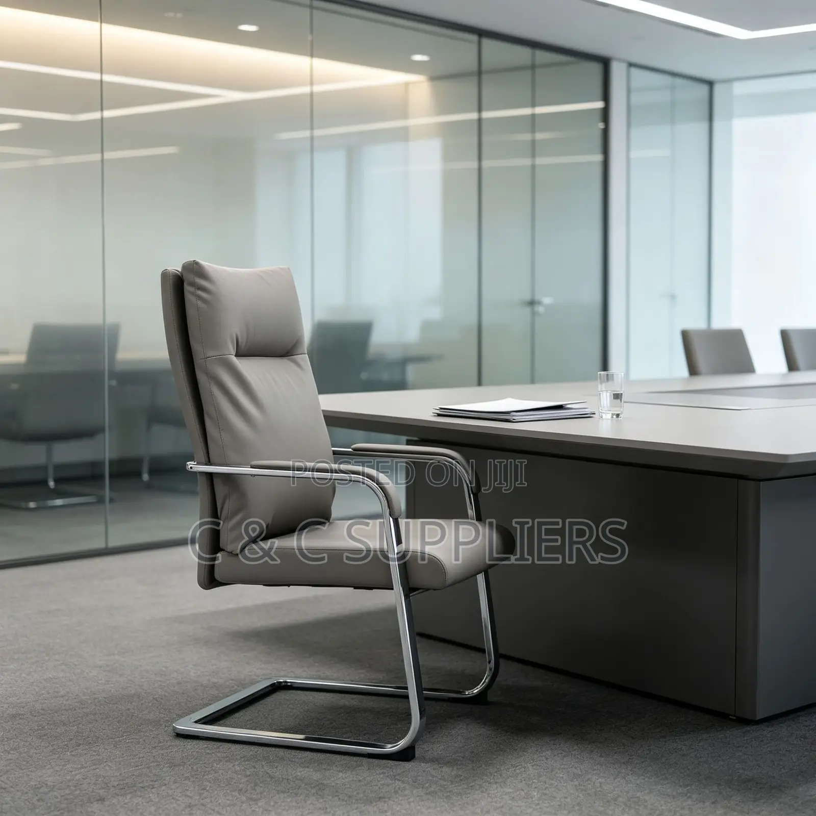 Executive Non Adjustable Guest Leather Chair.