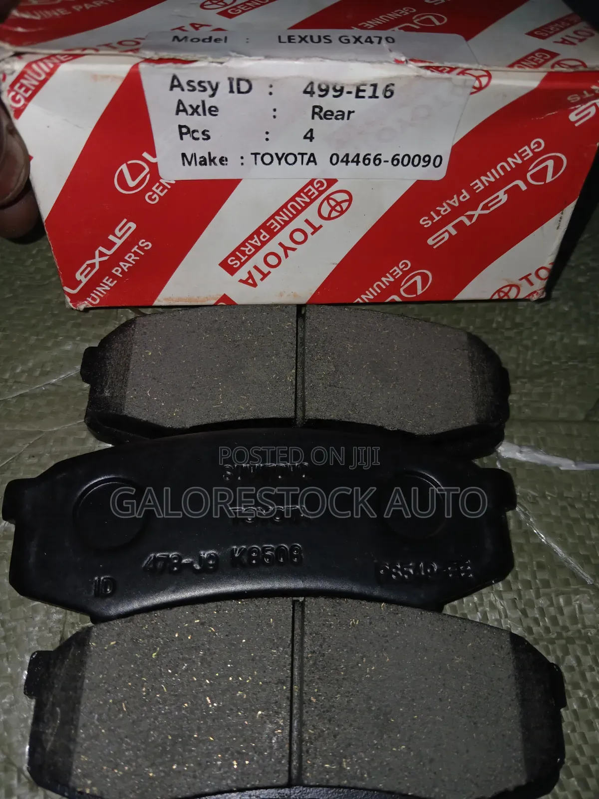 Toyota 04466-60090 Assyid: 499-E16 Rear Breakpads