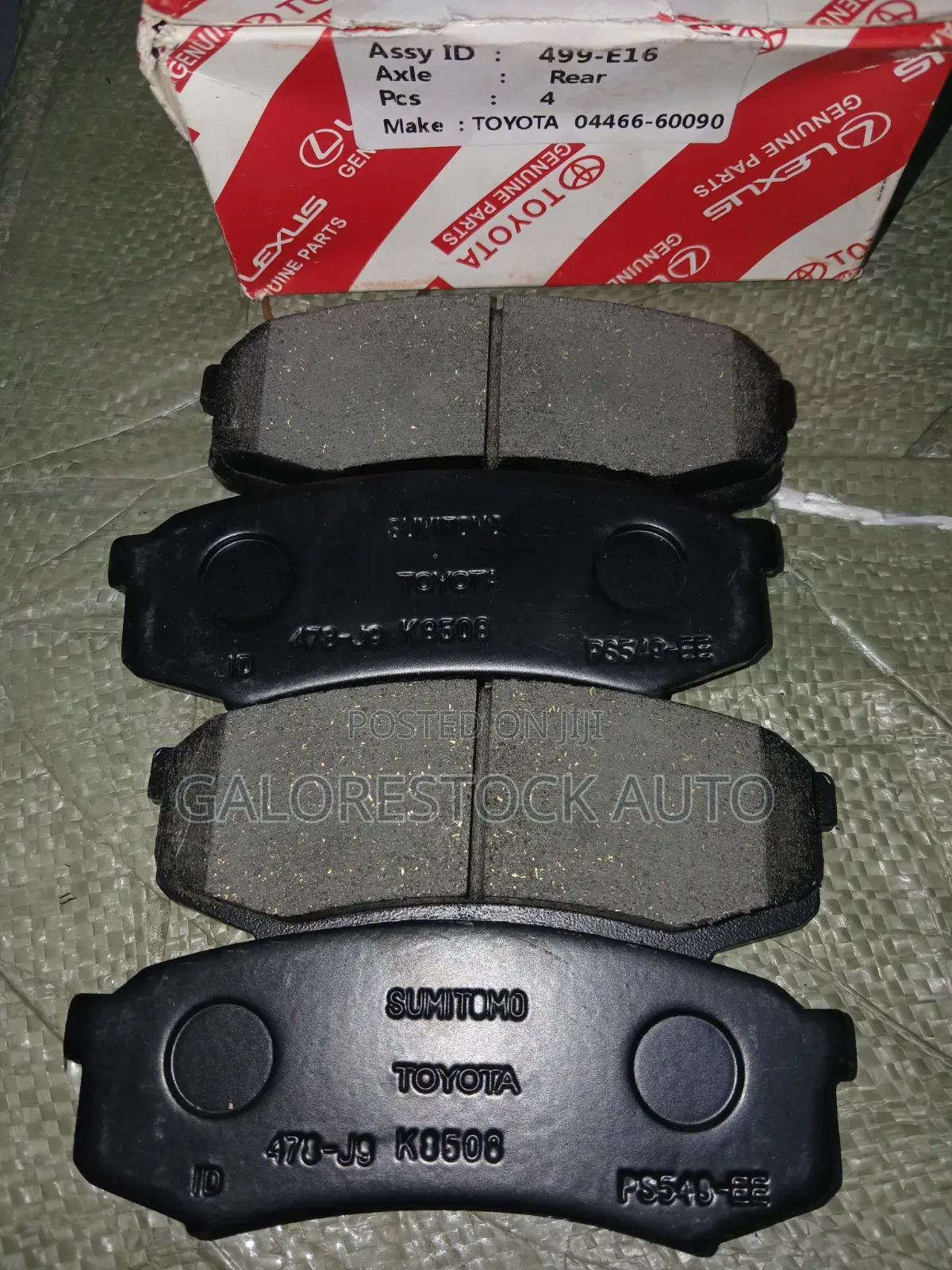 Toyota 04466-60090 Assyid: 499-E16 Rear Breakpads