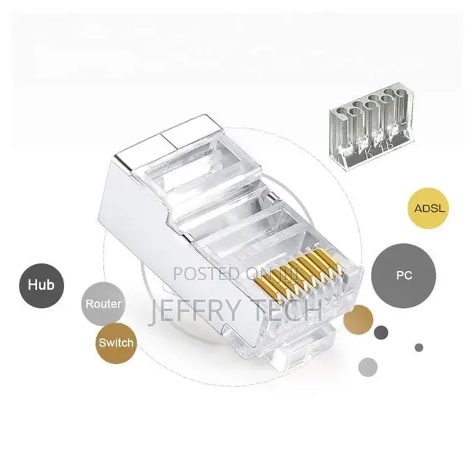 100 PCS Pack RJ45 CAT6A CAT6 Pass Through Connectors