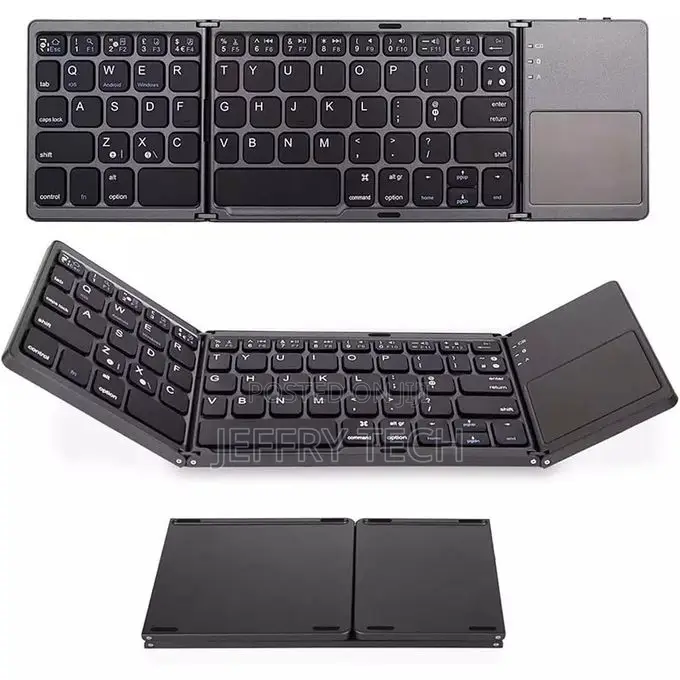 Slim Portable Rechargeable Foldable Bluetooth Keyboard and Mouse Combo