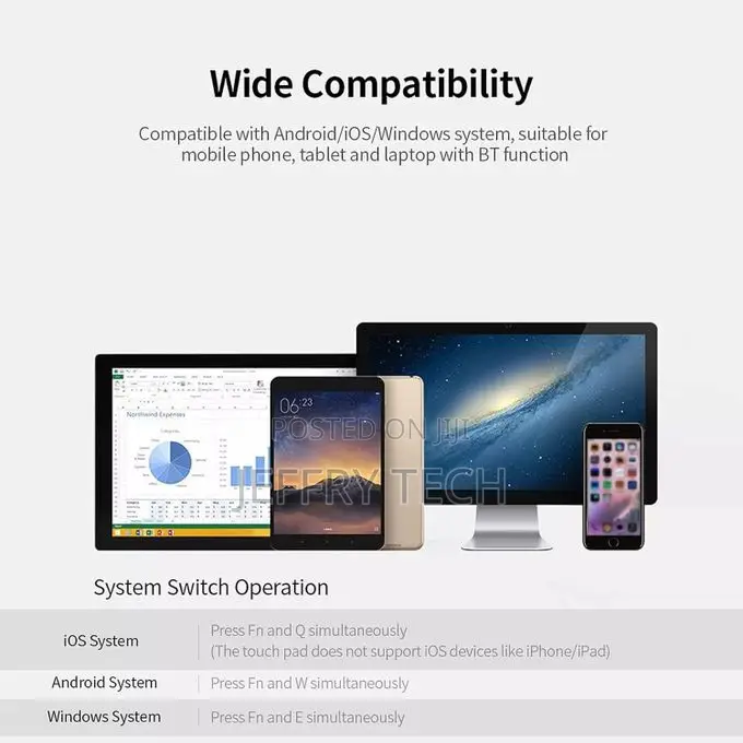 Slim Portable Rechargeable Foldable Bluetooth Keyboard and Mouse Combo
