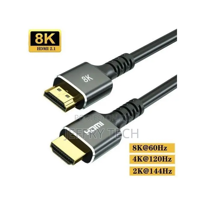 HDMI 2.1 8K 60Hz Cable - 2M 48Gbps - Black