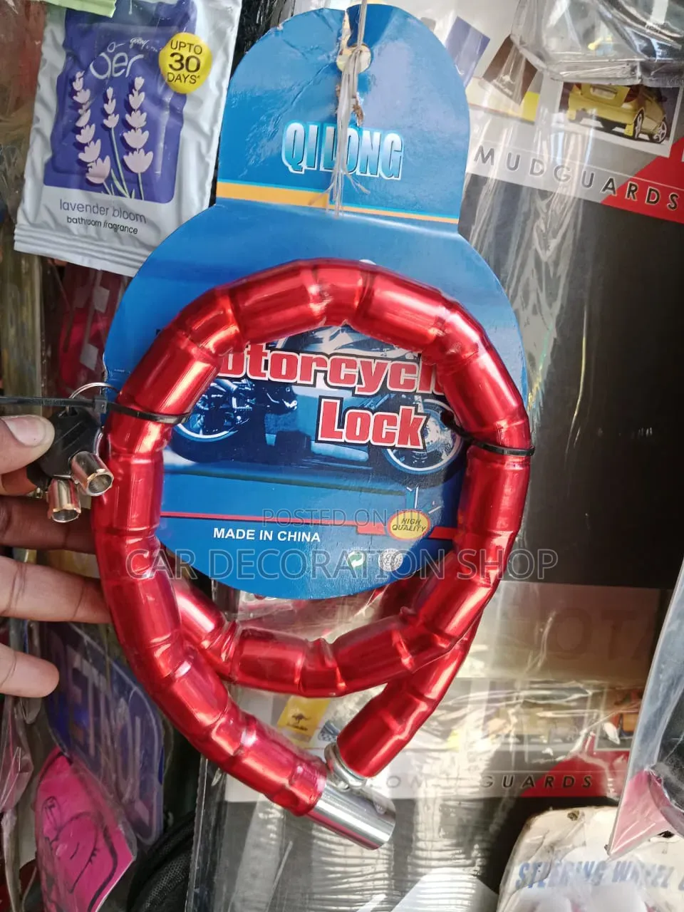 Shiny Metallicred Lock Used in Motorcycle,scooters,bikes Against Theft