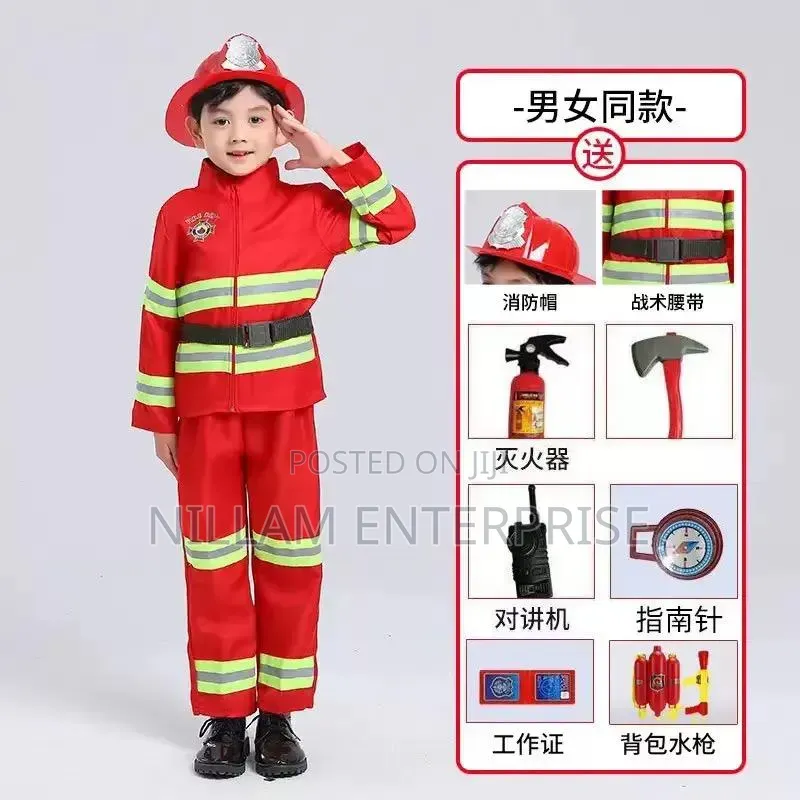 Professional Children Fireman Cosplay Costume*