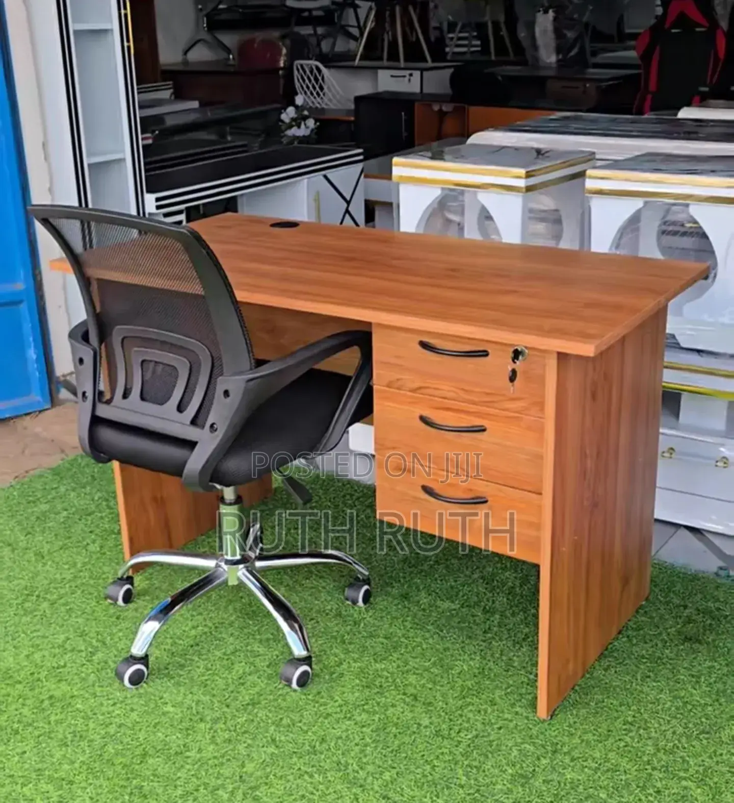 Vintage Office Desk With Chair