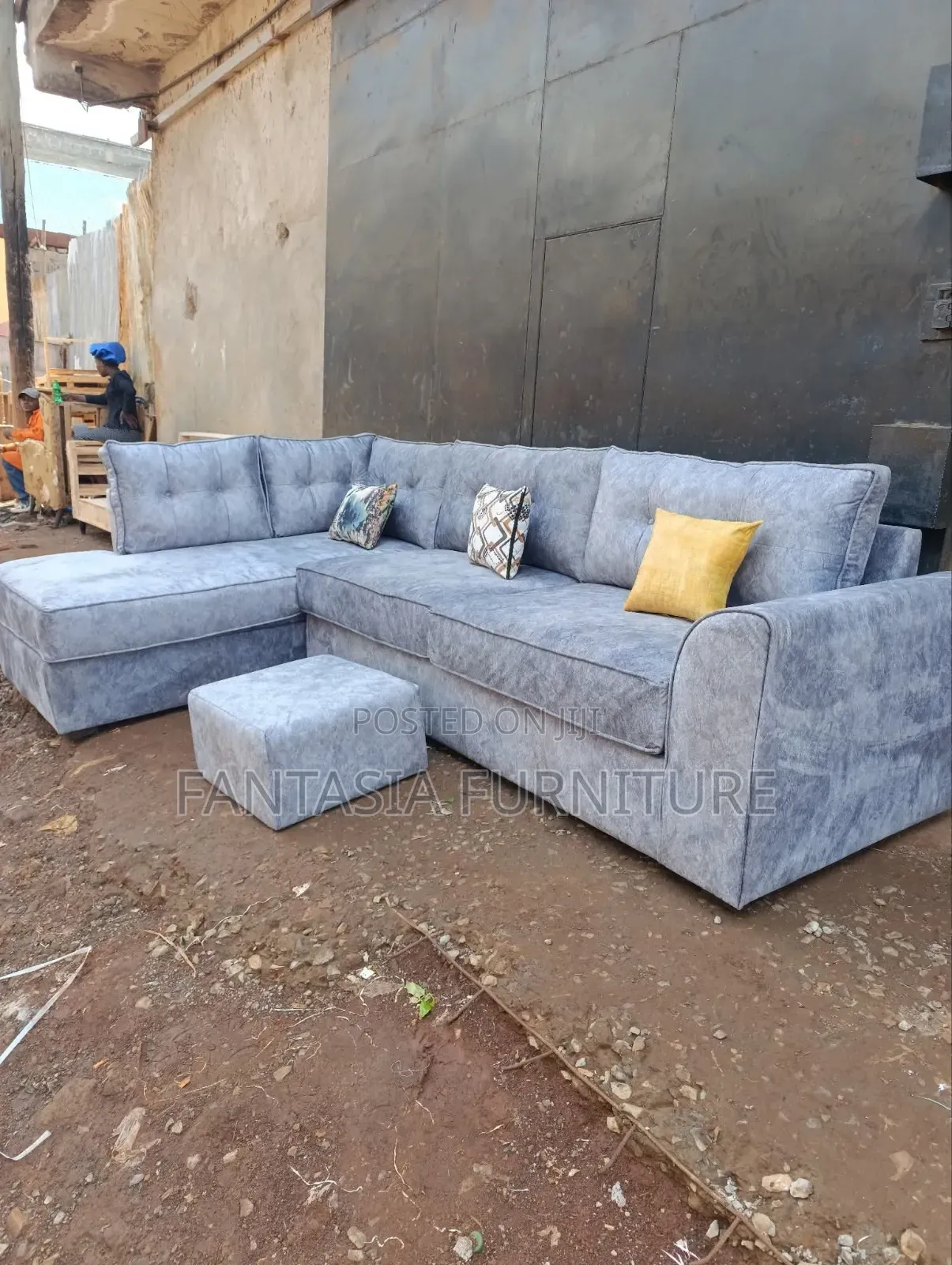 5-Seater L-Shaped Grey Color + Free Delivery