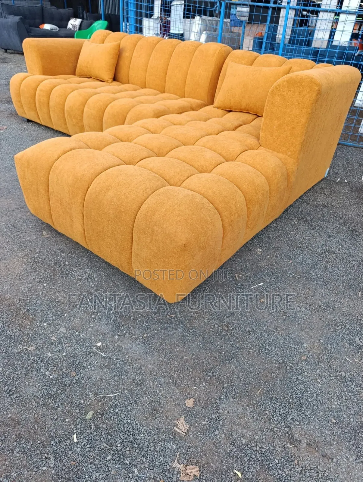 5-Seater  L-Shaped Bubble Sofa (Yellow)