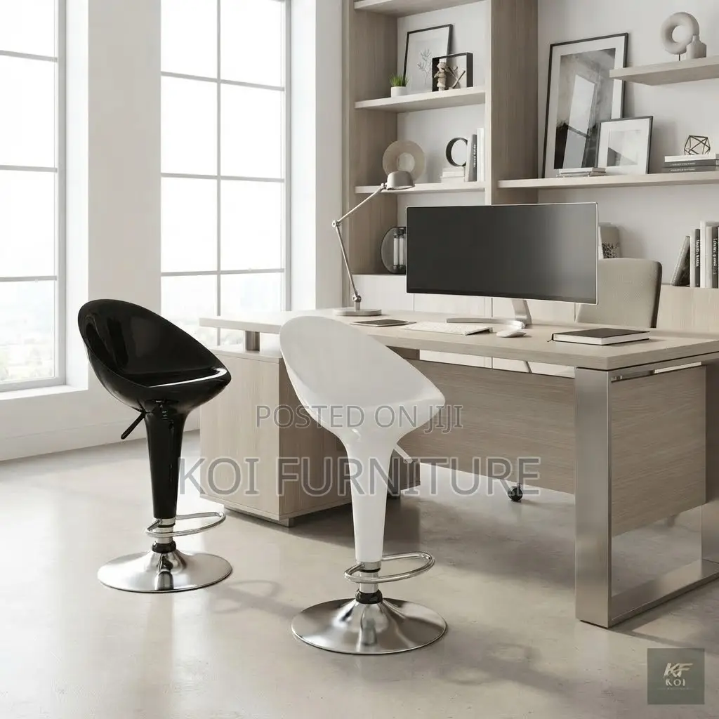 Barstools; Glossy Sleek Adjustable Bar Stool