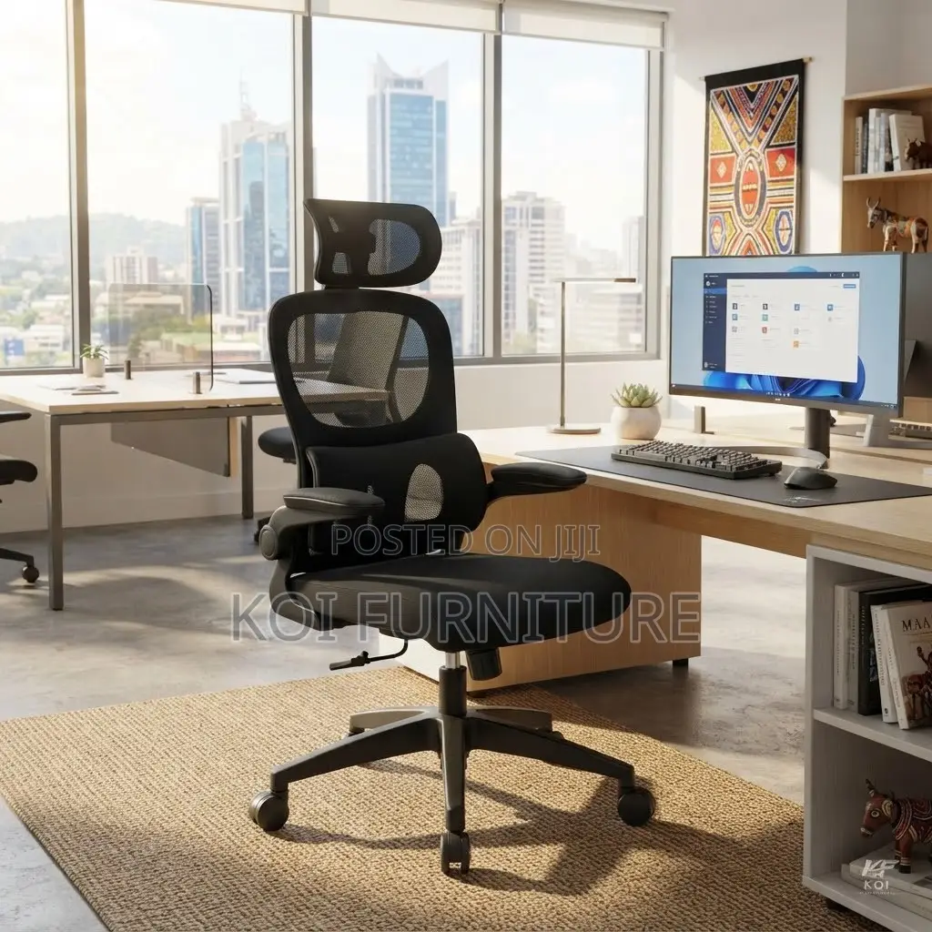 Office Chair; Orthopedic Office Chair With Flip Armrests