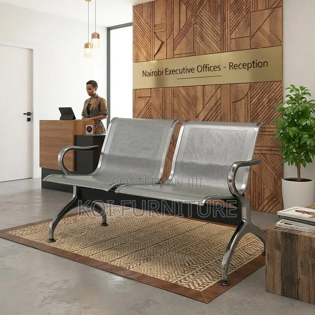 Office Benches; Two Seaters Metallic Reception Suite Office Bench