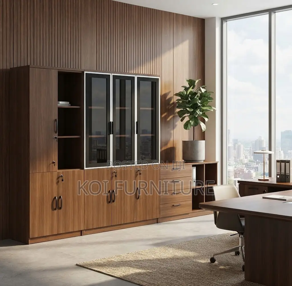 Office Cabinet; Three Doors With Key Lock Office Document Cabinet