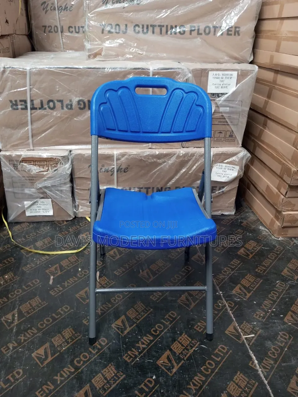 Blue Folding Metal Chairs