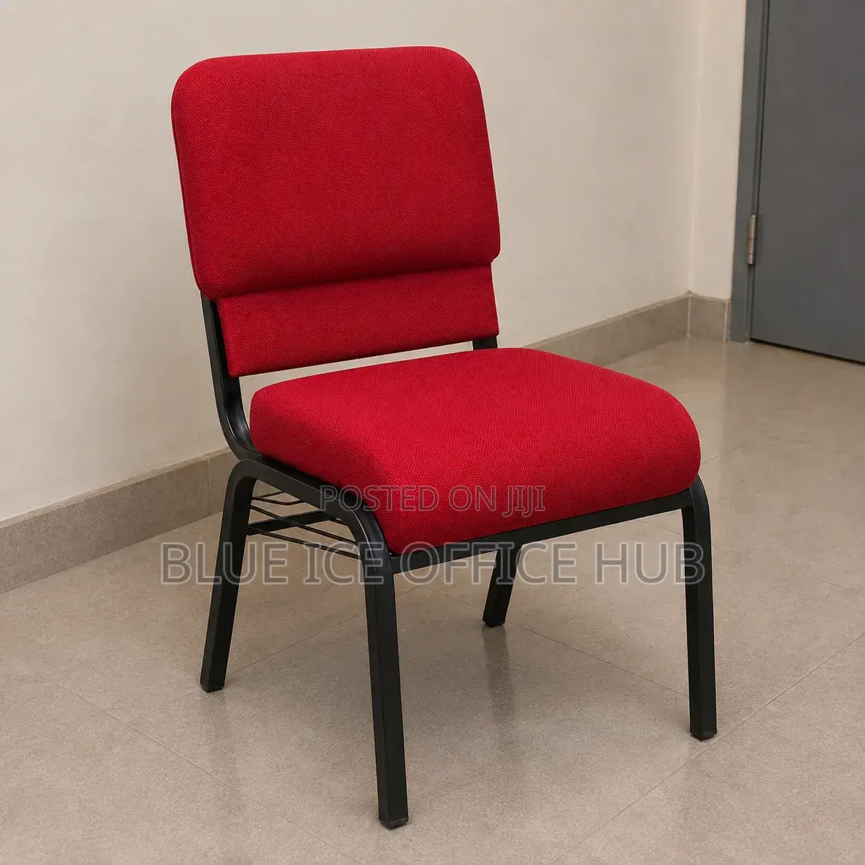 Red Padded Upholstered Church & Conference Chair