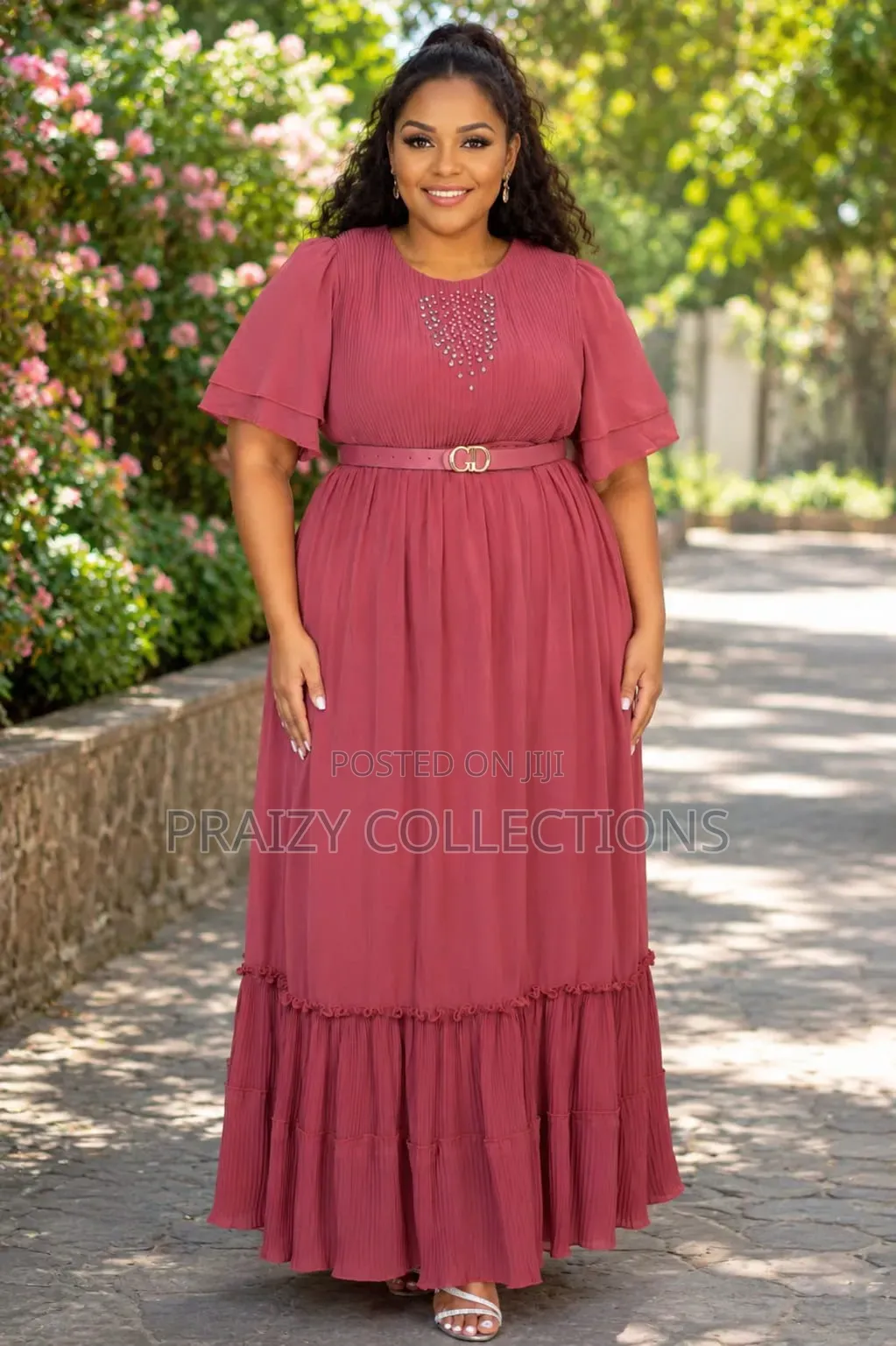 Classic Chiffon Maxi Pleated Dress
