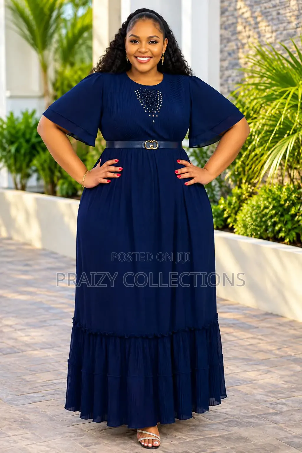 Classic Chiffon Maxi Pleated Dress