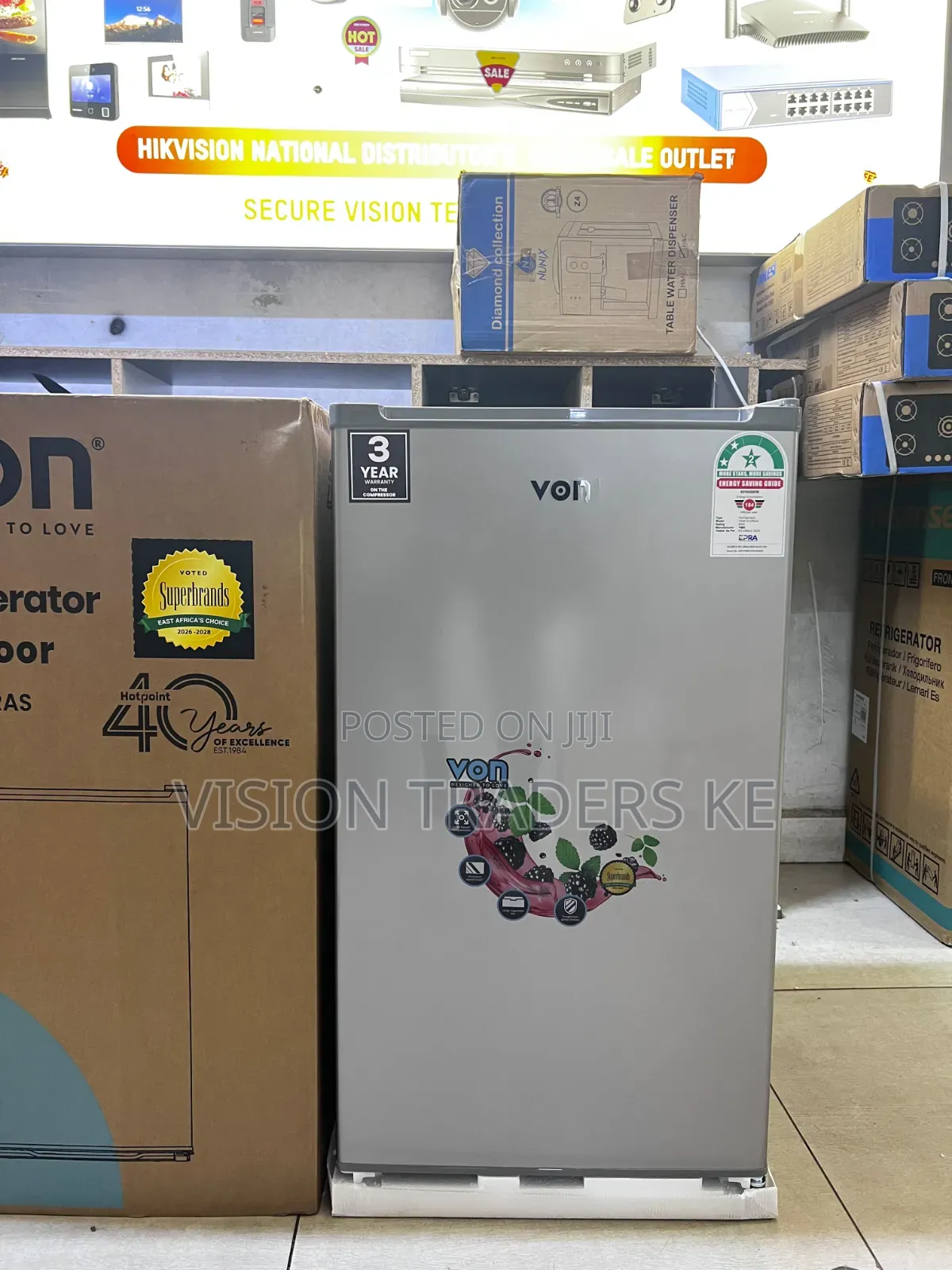 VON 90Ltrs Single Door Top Freezer Refrigerator