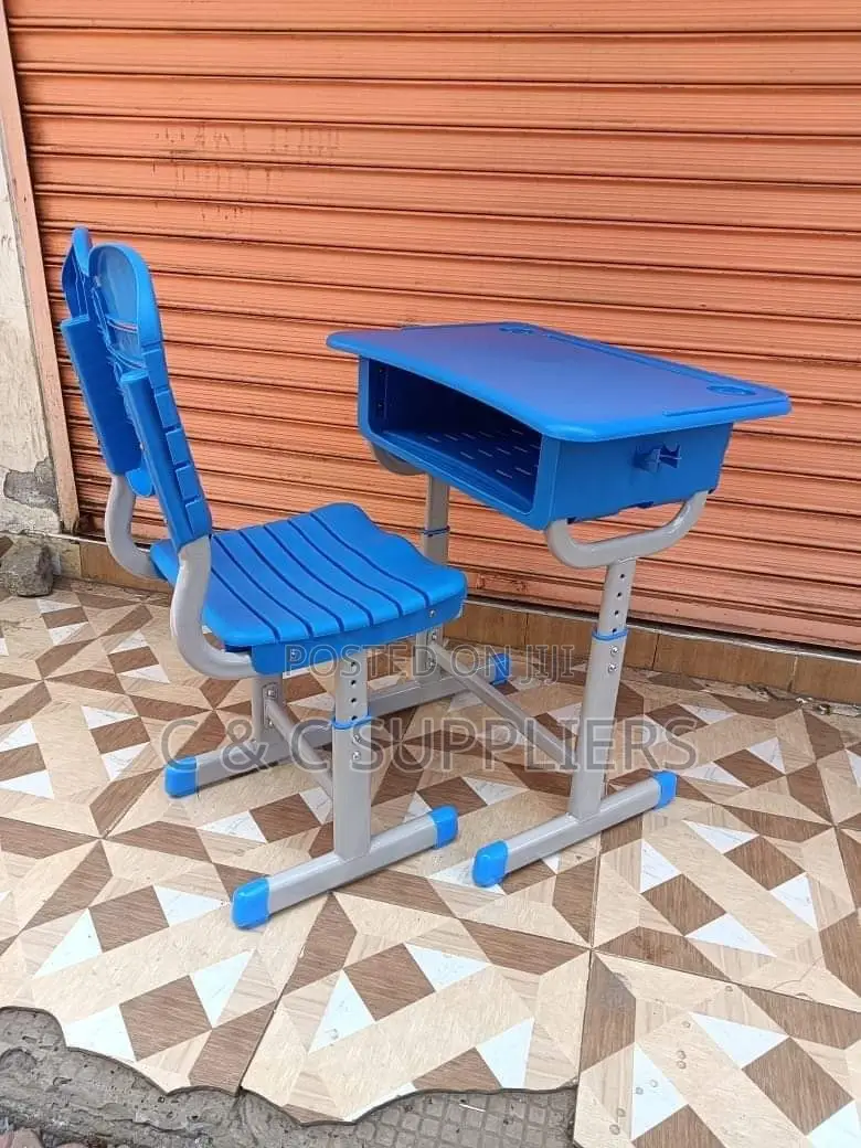 Blue Classroom Kids Desk and Chair Set.