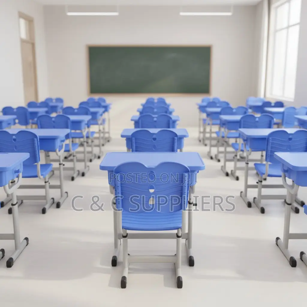 Blue Classroom Kids Desk and Chair Set.