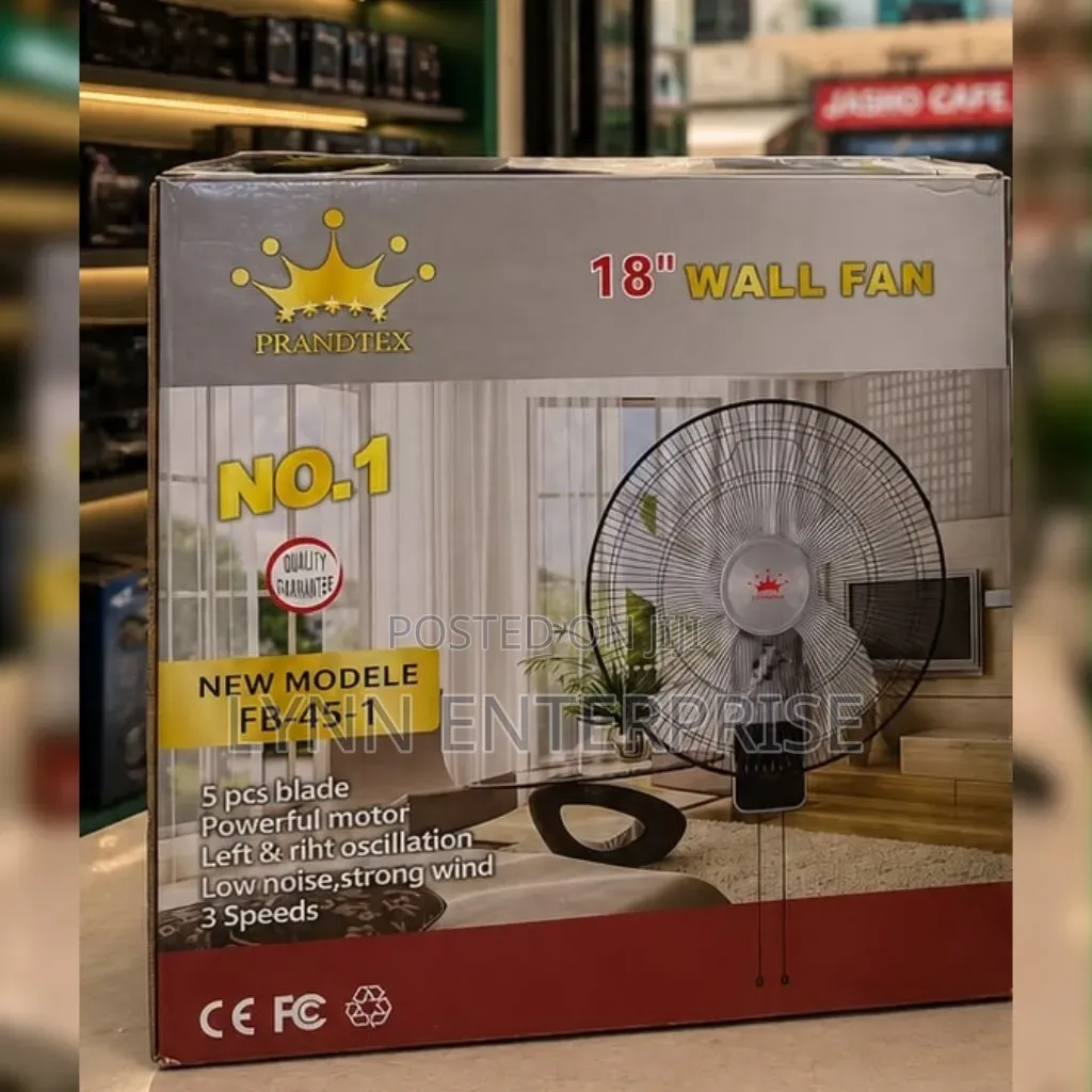Prandtex 18 Inches Wall Fan 
With Remote