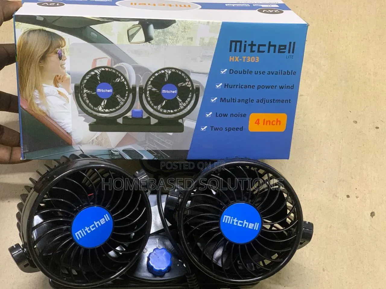 Black Twin Car Fan