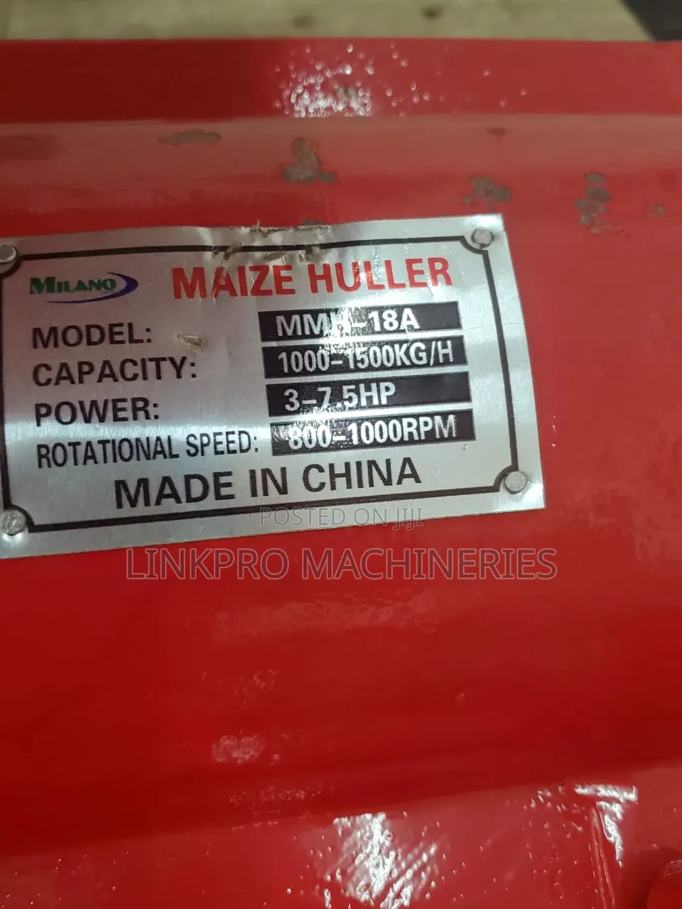Milano Maize Hauler Machine 1000-1500kg/Hour Production
