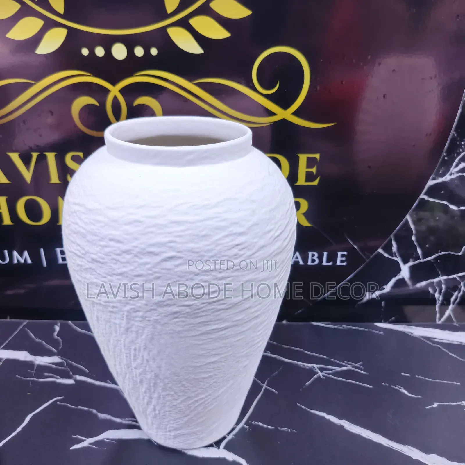 Large Rustic White Ceramic Farmhouse Vase