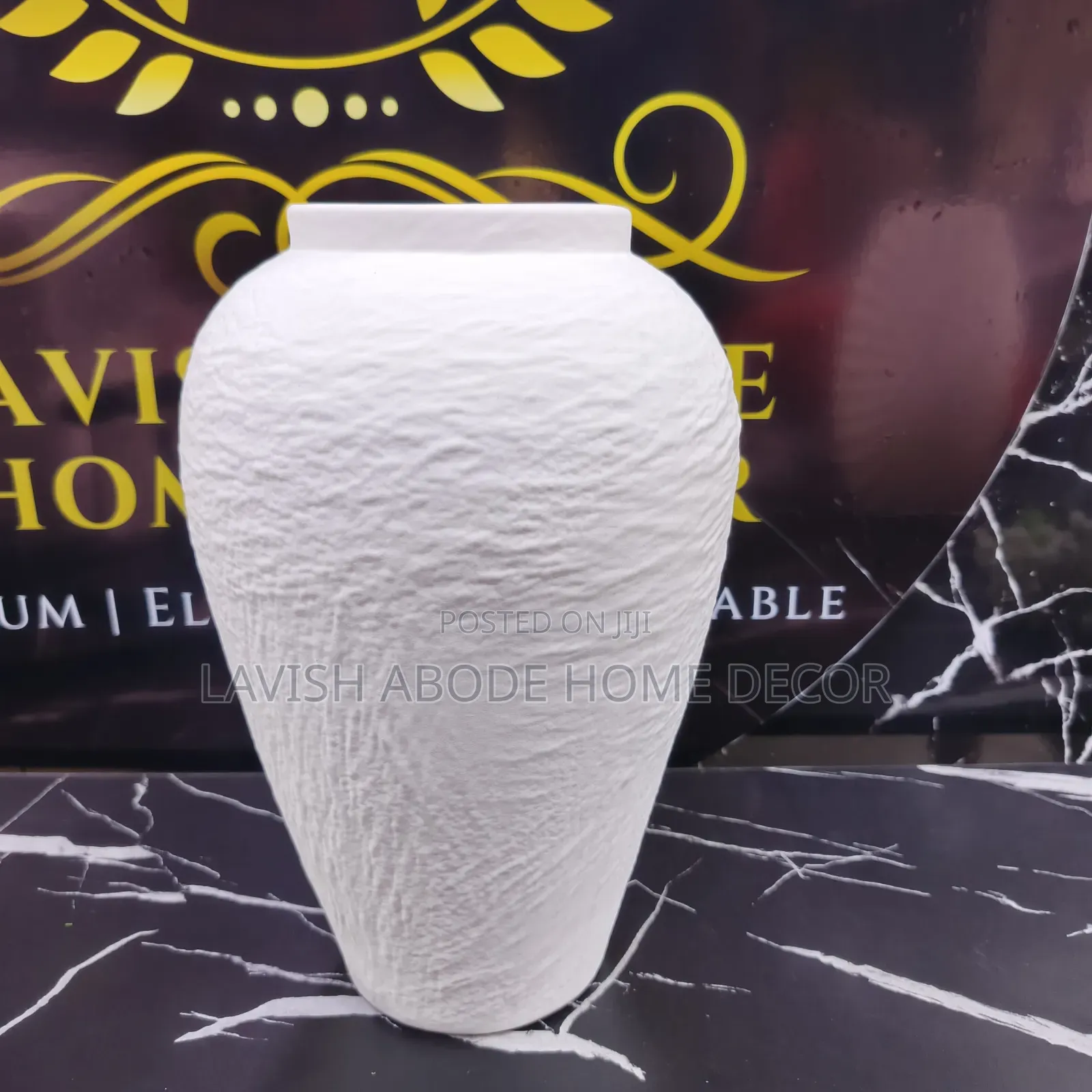 Large Rustic White Ceramic Farmhouse Vase