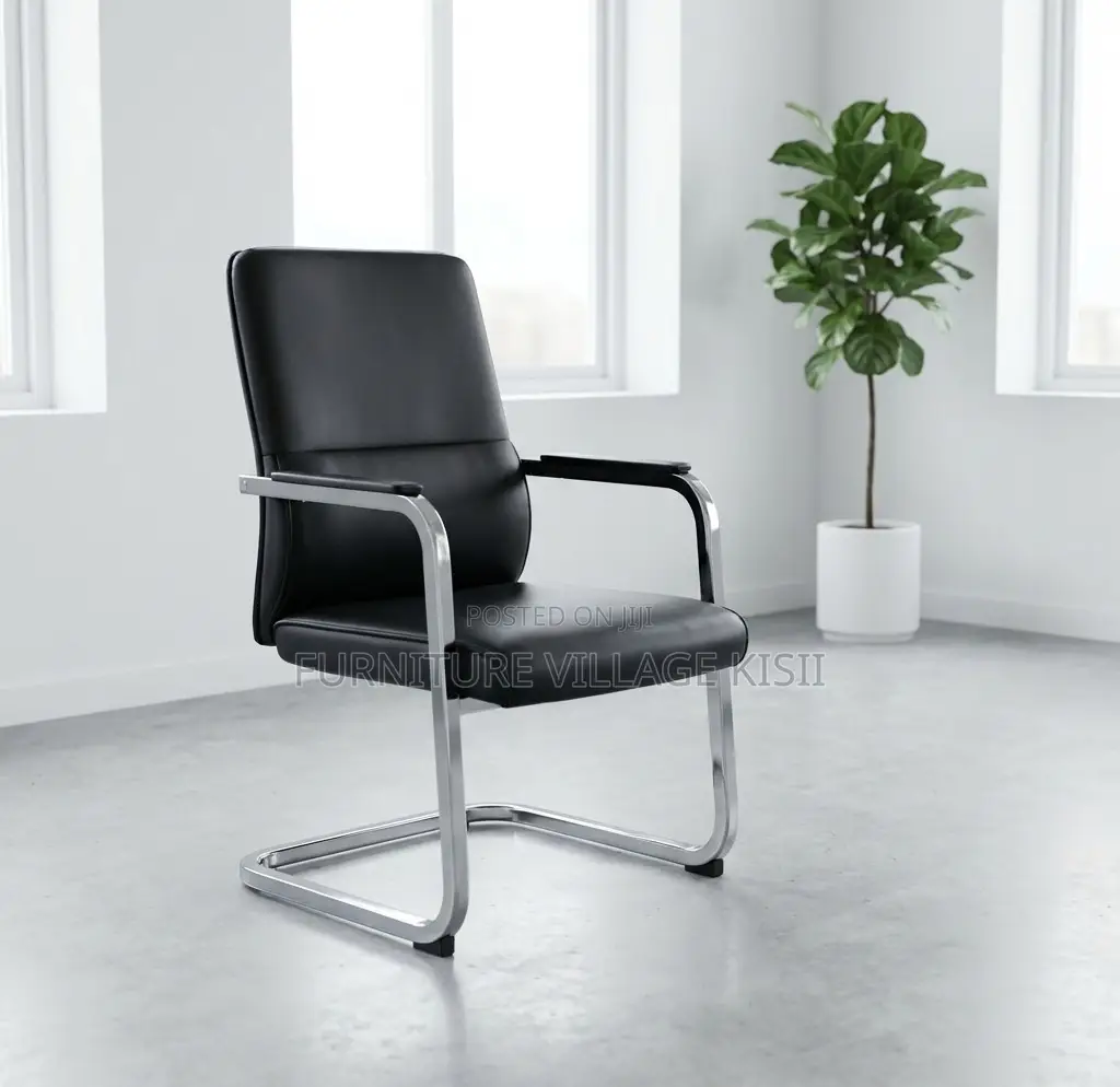 Office Chair; Black High Back Executive Visitors Seat.