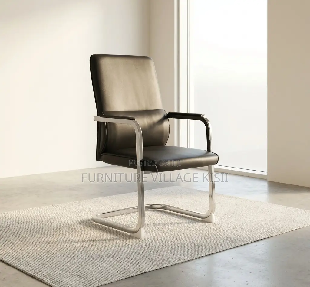 Office Chair; Black High Back Executive Visitors Seat.